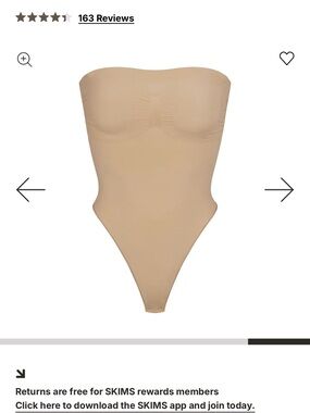 SKIMS Thong Bodysuit strapless- New without tags